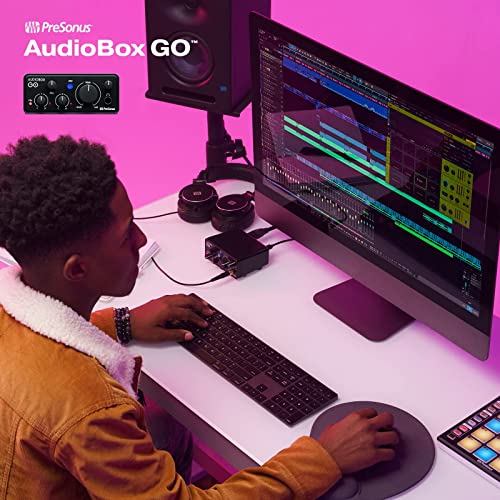 PreSonus AudioBox GO | USB-C Audio Interface for music production with Studio One DAW Recording Software, Music Tutorials, Sound Samples and Virtual Instruments PreSonus AudioBox GO | USB-C Audio Interface for music production with Studio One DAW Recording Software, Music Tutorials, Sound Samples and Virtual Instruments